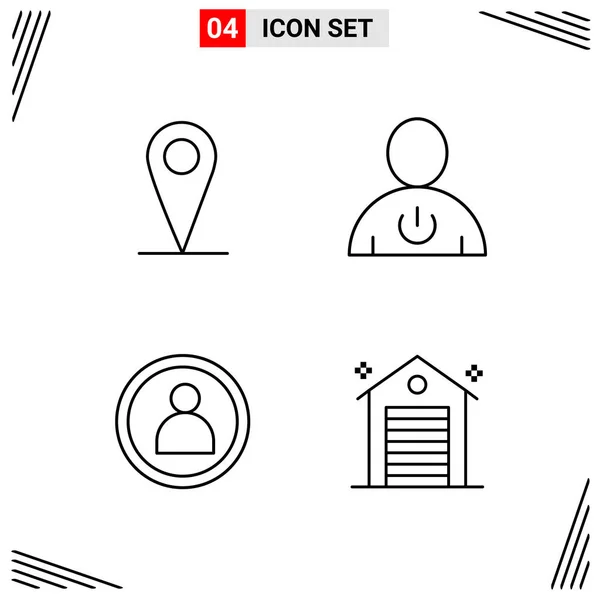 Set Universal Creative Icons Simply Vector Illustrations Web Mobile Apps — Stock Vector