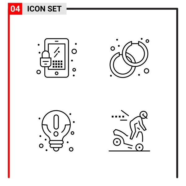 Set Universal Creative Icons Simply Vector Illustrations Web Mobile Apps — Stock Vector