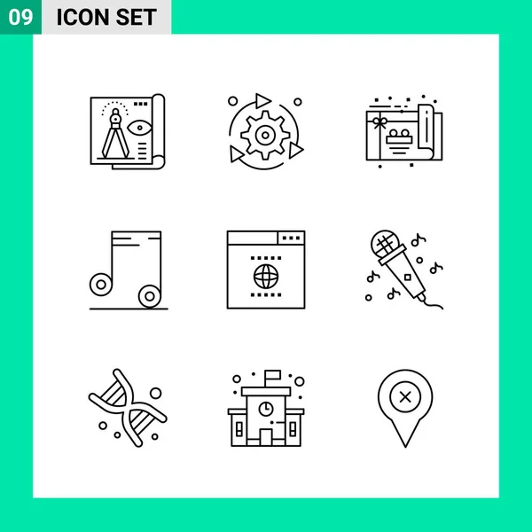 Iconos Creativos Conjunto Diseño Sobre Fondo Blanco — Vector de stock