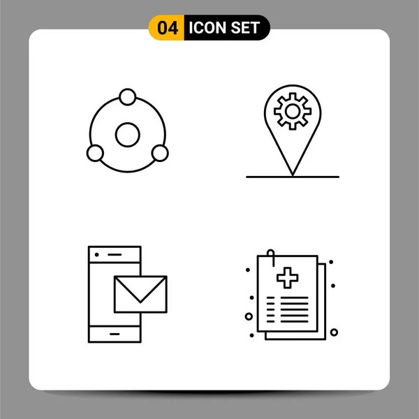 Conjunto Iconos Creativos Universales Simplemente Vector Ilustraciones Para Aplicaciones Web — Vector de stock