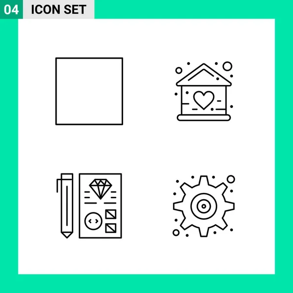 Conjunto Iconos Creativos Universales Simplemente Vector Ilustraciones Para Aplicaciones Web — Vector de stock