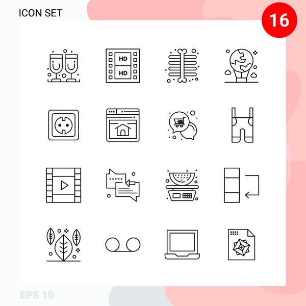 Conjunto Iconos Creativos Universales Ilustración Vectorial — Archivo Imágenes Vectoriales