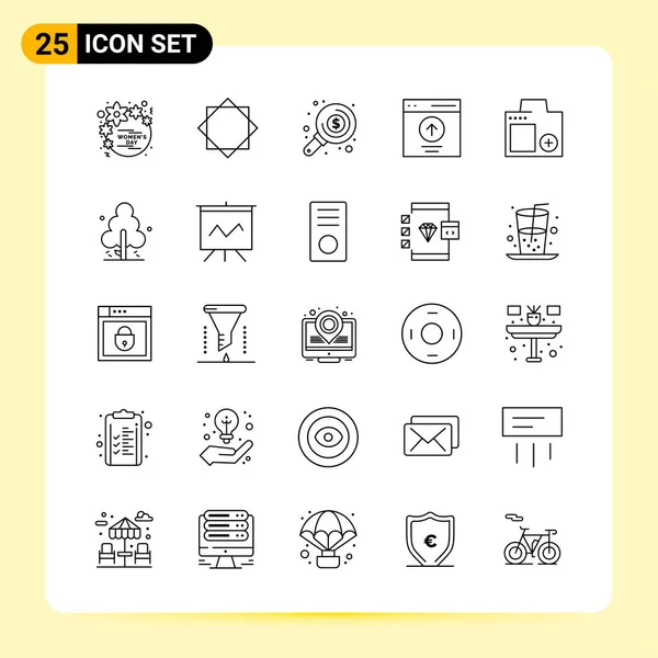 Conjunto Iconos Creativos Universales Simplemente Vector Ilustraciones Para Aplicaciones Web — Vector de stock