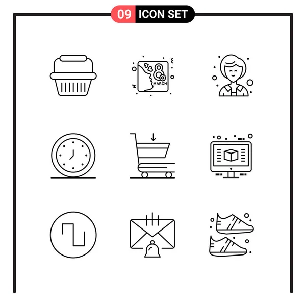 Conjunto Iconos Creativos Universales Simplemente Vector Ilustraciones Para Aplicaciones Web — Archivo Imágenes Vectoriales