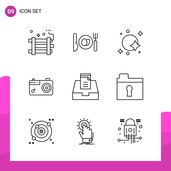 Conjunto Iconos Creativos Universales Simplemente Vector Ilustraciones Para Aplicaciones Web — Vector de stock