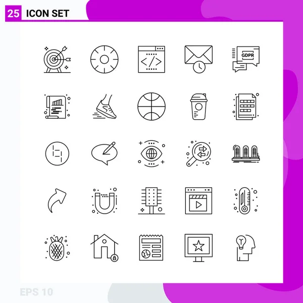 Set Universal Creative Icons Simply Vector Illustrations Web Mobile Apps — Stock Vector