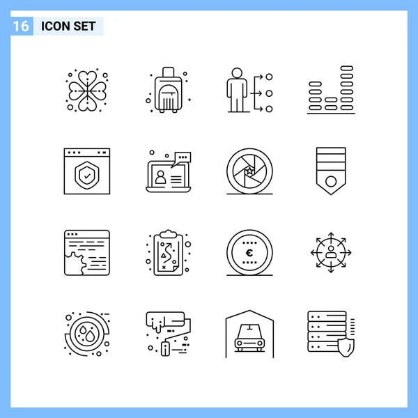 Conjunto Iconos Creativos Universales Simplemente Vector Ilustraciones Para Aplicaciones Web — Vector de stock