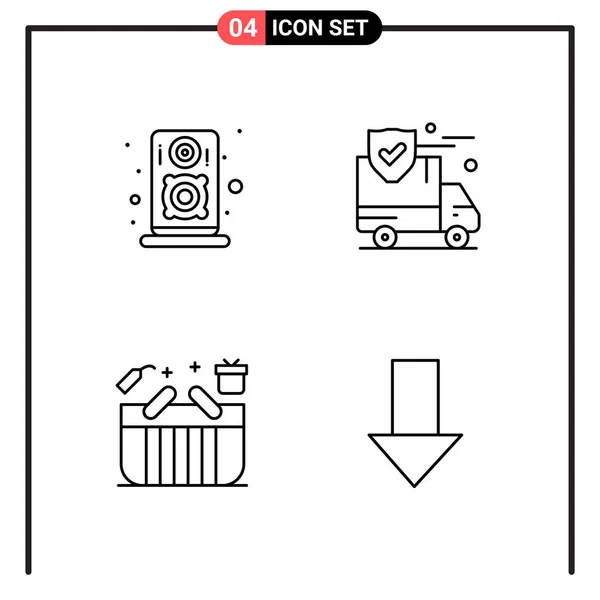 Set Universal Creative Icons Simply Vector Illustrations Web Mobile Apps — Stock Vector