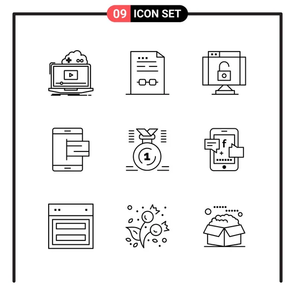 Set Universal Creative Icons Simply Vector Illustrations Web Mobile Apps — Stock Vector