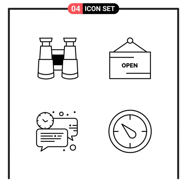 Set Universeller Kreativer Symbole Einfach Vektorillustrationen Für Web Und Mobile — Stockvektor