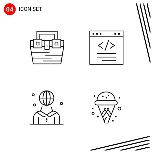 Set Dari Ikon Kreatif Universal Cukup Ilustrasi Vektor Untuk Aplikasi - Stok Vektor