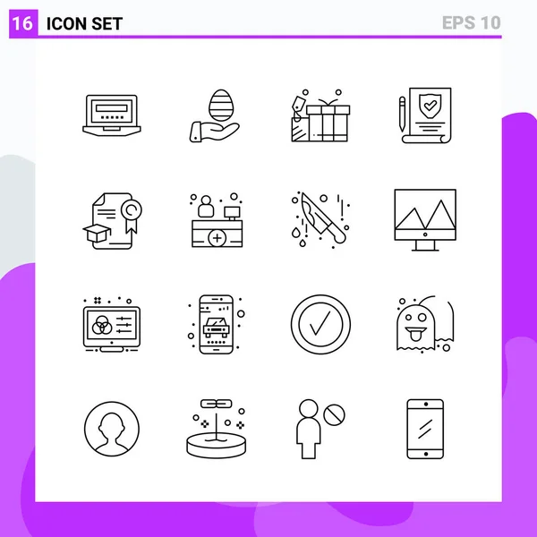 Conjunto Iconos Creativos Universales Simplemente Vector Ilustraciones Para Aplicaciones Web — Vector de stock