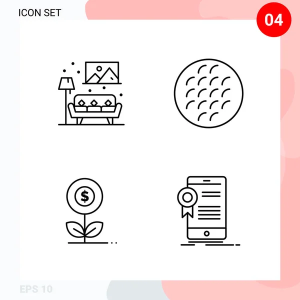 Conjunto Iconos Creativos Universales Simplemente Vector Ilustraciones Para Aplicaciones Web — Vector de stock