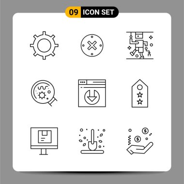 Evrensel yaratıcı simgeler kümesi, web ve mobil uygulamalar ve projeler için basit vektör illüstrasyonları  