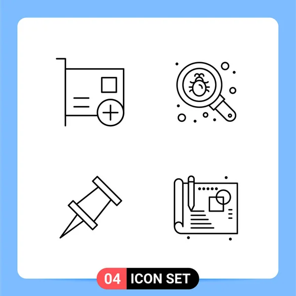 Conjunto Iconos Creativos Universales Simplemente Vector Ilustraciones Para Aplicaciones Web — Vector de stock