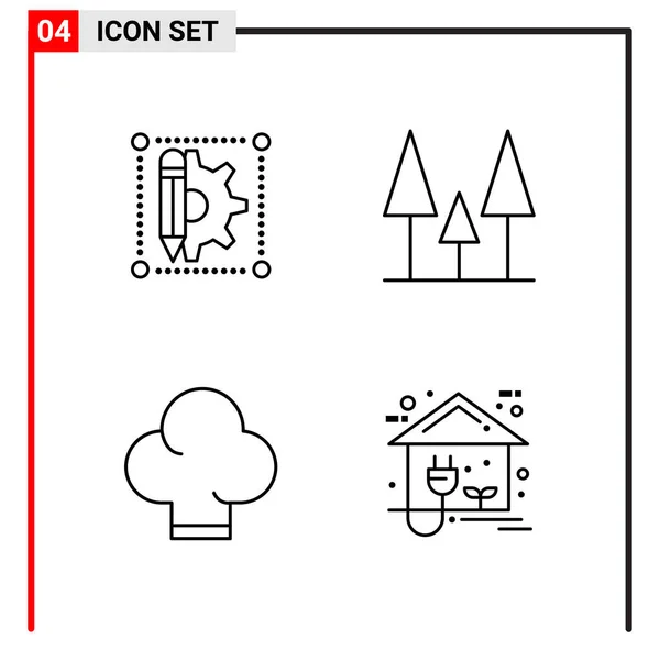 Set Universeller Kreativer Symbole Einfach Vektorillustrationen Für Web Und Mobile — Stockvektor