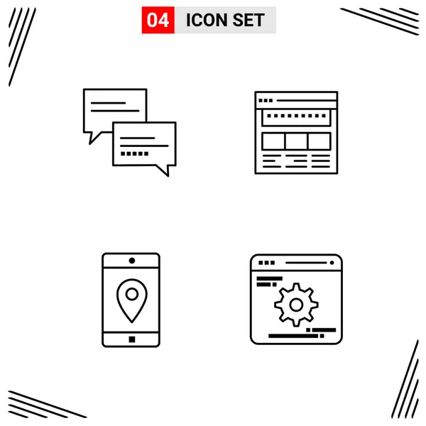 Set Universal Creative Icons Simply Vector Illustrations Web Mobile Apps — Stock Vector