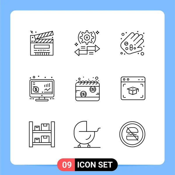 Conjunto Iconos Creativos Universales Simplemente Vector Ilustraciones Para Aplicaciones Web — Archivo Imágenes Vectoriales