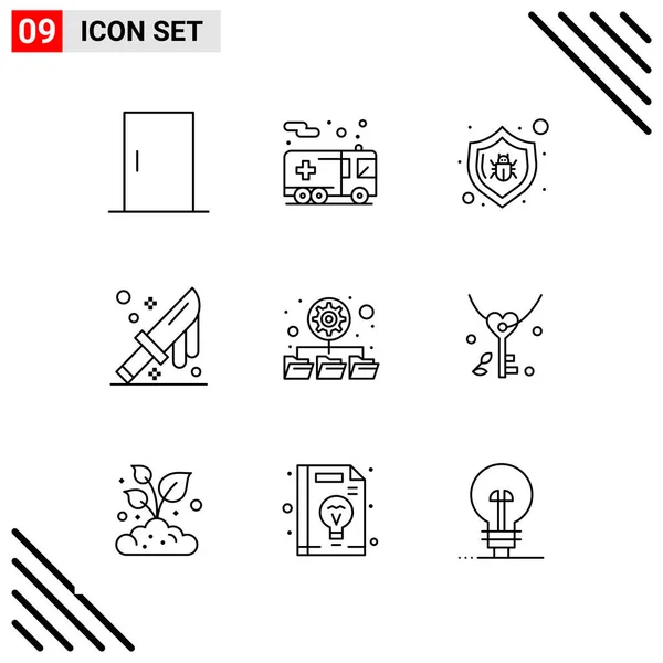 Conjunto Iconos Creativos Universales Simplemente Vector Ilustraciones Para Aplicaciones Web — Vector de stock