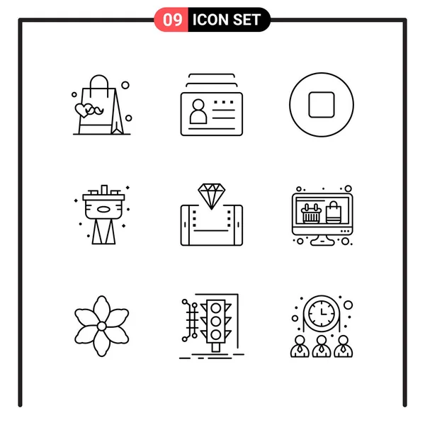 Set Universal Creative Icons Simply Vector Illustrations Web Mobile Apps — Stock Vector