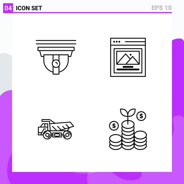 Conjunto Iconos Creativos Universales Simplemente Vector Ilustraciones Para Aplicaciones Web — Vector de stock