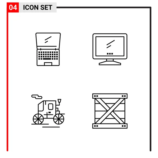 Set Universeller Kreativer Symbole Einfach Vektorillustrationen Für Web Und Mobile — Stockvektor