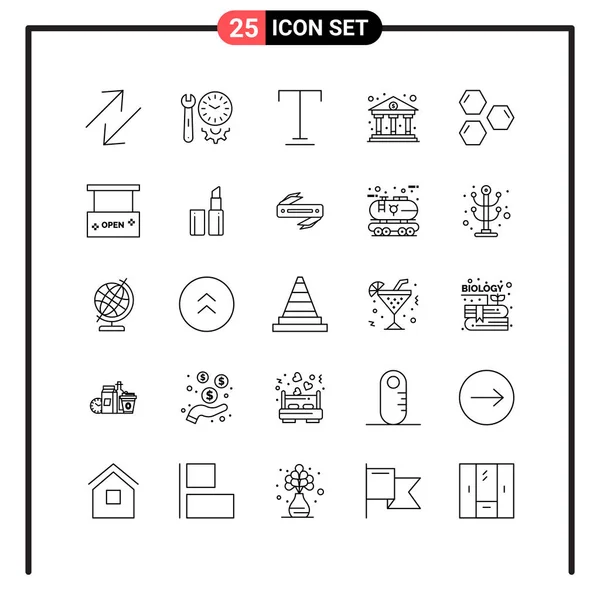 Conjunto Iconos Creativos Universales Ilustración Vectorial — Vector de stock