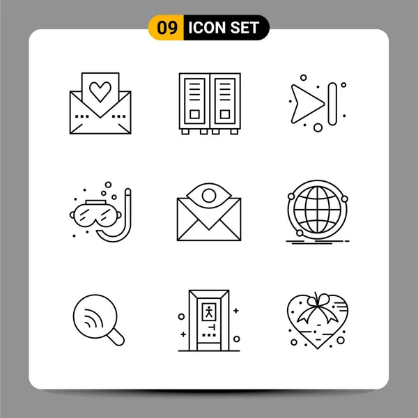 Conjunto Iconos Creativos Universales Simplemente Vector Ilustraciones Para Aplicaciones Web — Archivo Imágenes Vectoriales