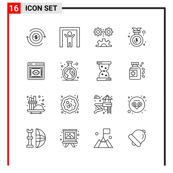 Conjunto Iconos Creativos Universales Simplemente Vector Ilustraciones Para Aplicaciones Web — Vector de stock