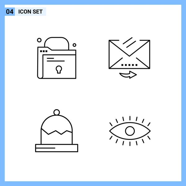 Set Universal Creative Icons Simply Vector Illustrations Web Mobile Apps — Stock Vector