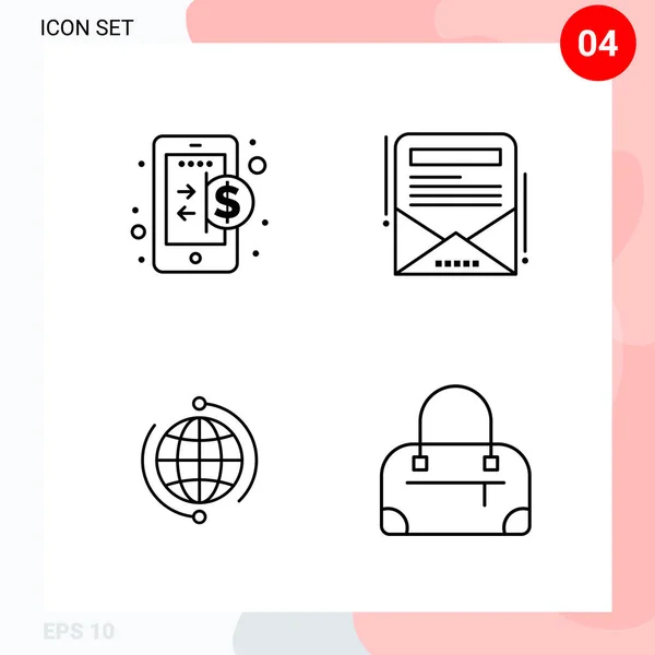 Conjunto Iconos Creativos Universales Simplemente Vector Ilustraciones Para Aplicaciones Web — Vector de stock