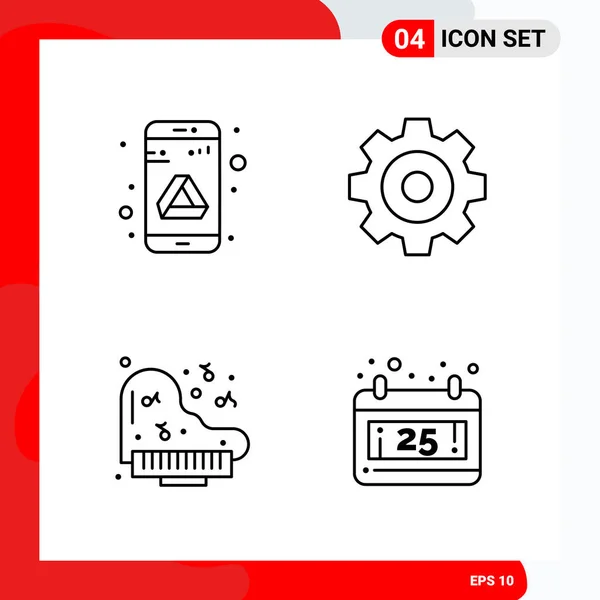 Set Universal Creative Icons Simply Vector Illustrations Web Mobile Apps — Stock Vector