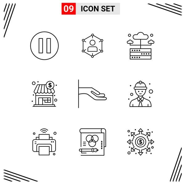 Conjunto Iconos Creativos Universales Simplemente Vector Ilustraciones Para Aplicaciones Web — Vector de stock