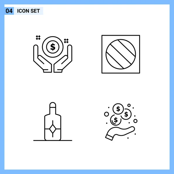 Set Universal Creative Icons Simply Vector Illustrations Web Mobile Apps — Stock Vector