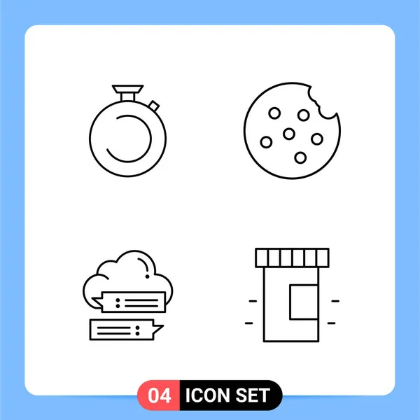 Conjunto Iconos Creativos Universales Simplemente Vector Ilustraciones Para Aplicaciones Web — Archivo Imágenes Vectoriales