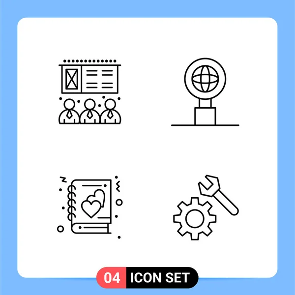 Set Universal Creative Icons Simply Vector Illustrations Web Mobile Apps — Stock Vector