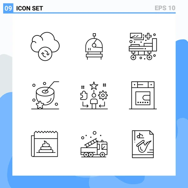 Set Universal Creative Icons Simply Vector Illustrations Web Mobile Apps — Stock Vector