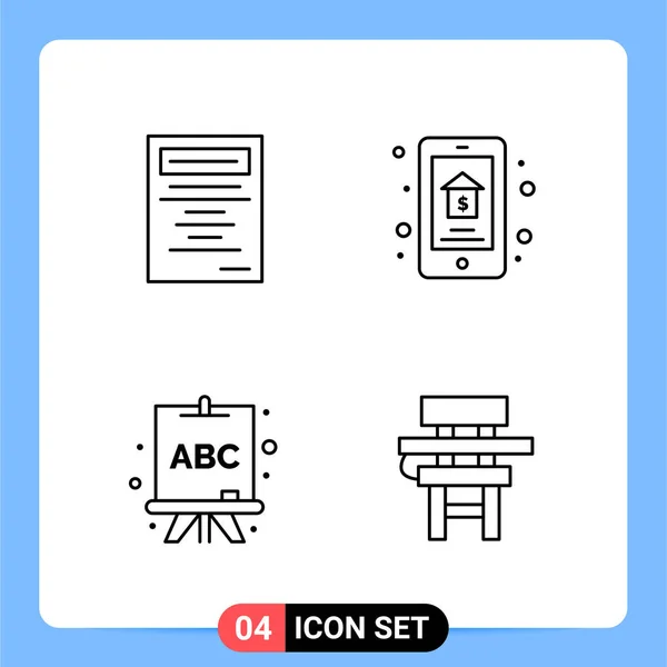 Conjunto Iconos Creativos Universales Simplemente Vector Ilustraciones Para Aplicaciones Web — Vector de stock