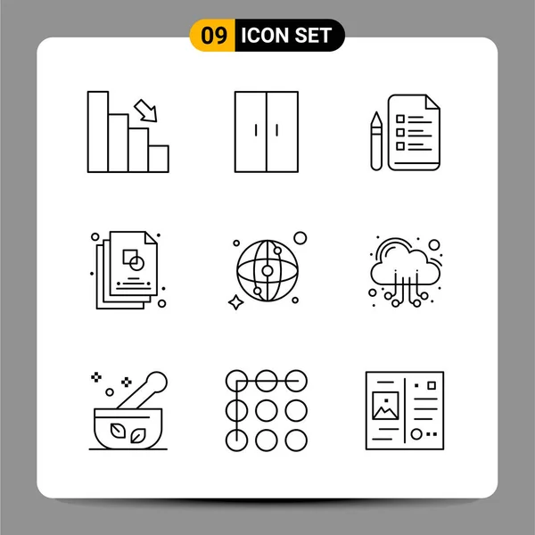 Set Dari Ikon Kreatif Universal Cukup Ilustrasi Vektor Untuk Aplikasi - Stok Vektor