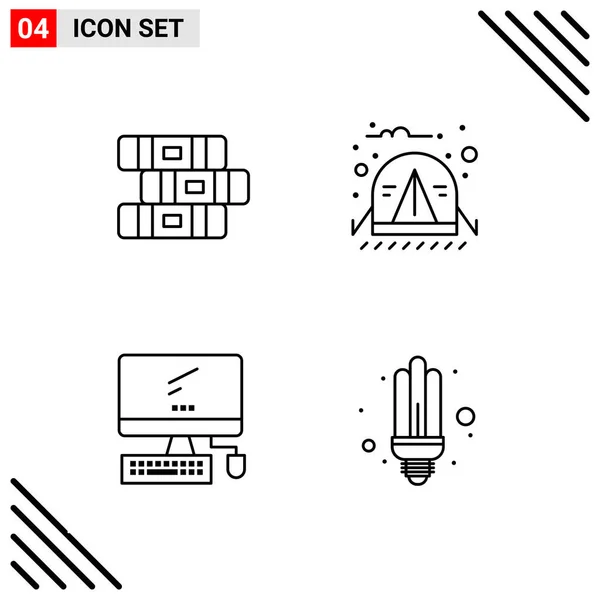 Set Universal Creative Icons Simply Vector Illustrations Web Mobile Apps — Stock Vector