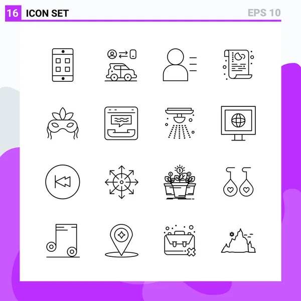 Conjunto Iconos Creativos Universales Simplemente Vector Ilustraciones Para Aplicaciones Web — Archivo Imágenes Vectoriales