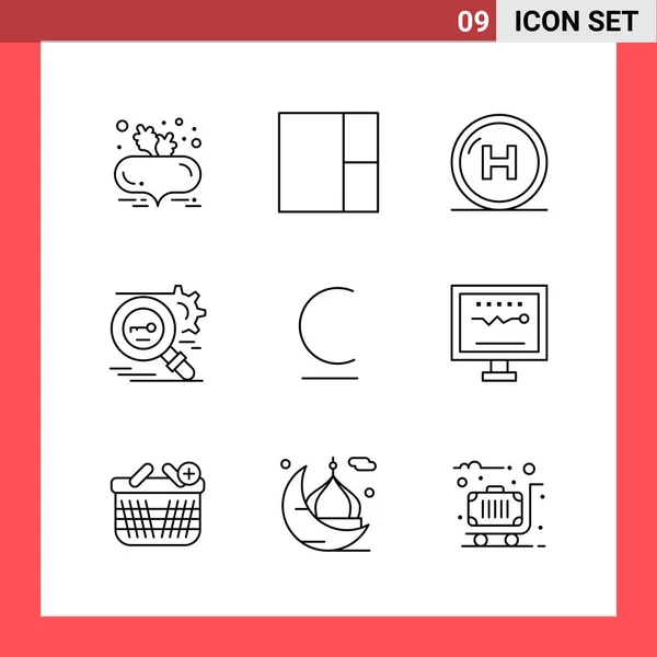 Conjunto Iconos Creativos Universales Simplemente Vector Ilustraciones Para Aplicaciones Web — Archivo Imágenes Vectoriales