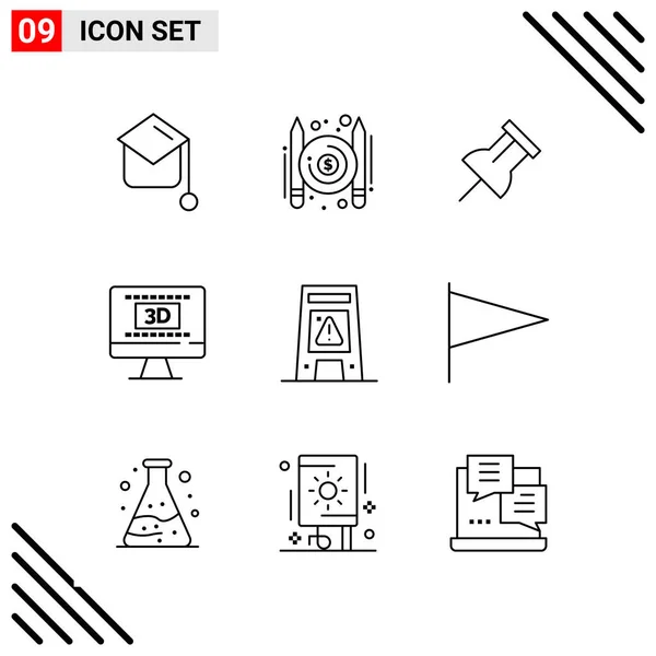 Conjunto Iconos Creativos Universales Simplemente Vector Ilustraciones Para Aplicaciones Web — Vector de stock