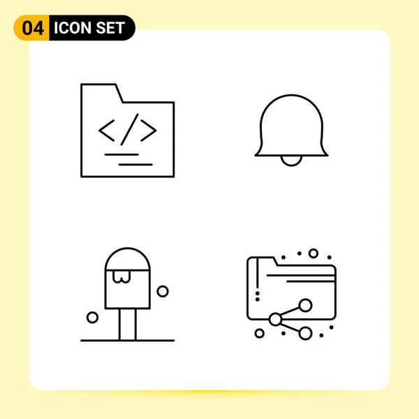 Conjunto Iconos Creativos Universales Ilustración Vectorial — Vector de stock