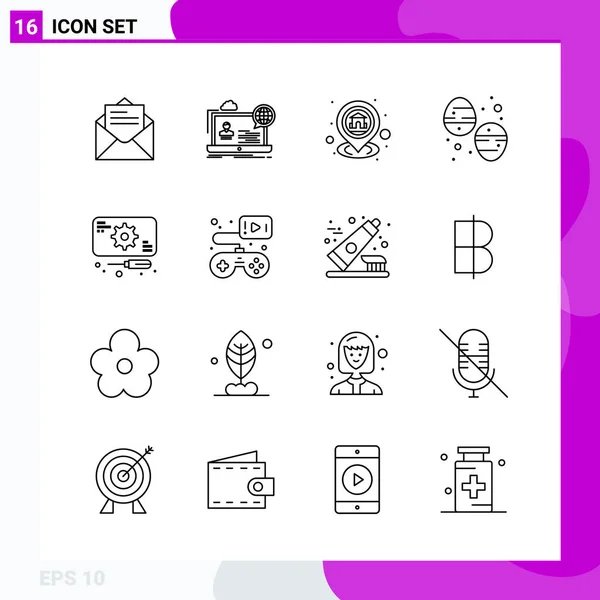 Conjunto Iconos Creativos Universales Simplemente Vector Ilustraciones Para Aplicaciones Web — Vector de stock