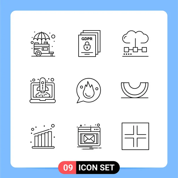 Conjunto Iconos Creativos Universales Simplemente Vector Ilustraciones Para Aplicaciones Web — Vector de stock