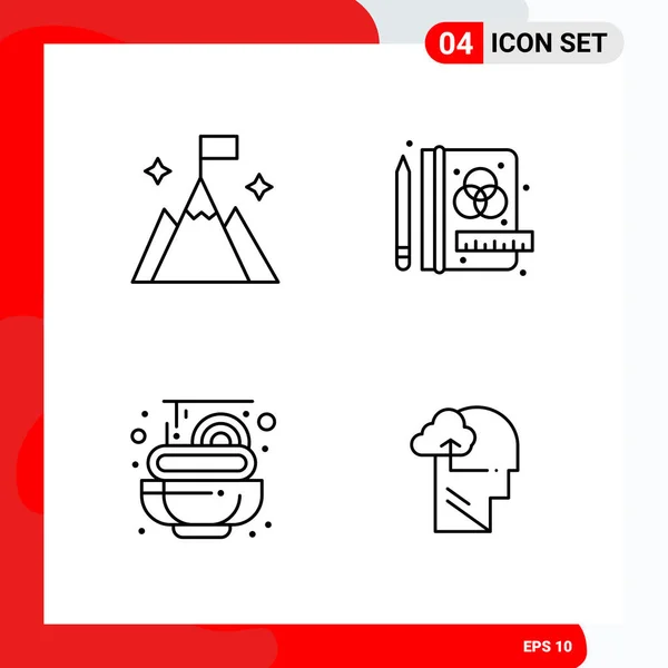 Conjunto Iconos Creativos Universales Ilustración Vectorial — Vector de stock