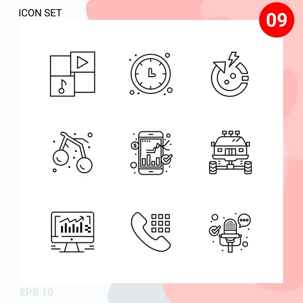 Conjunto Iconos Creativos Universales Simplemente Vector Ilustraciones Para Aplicaciones Web — Archivo Imágenes Vectoriales