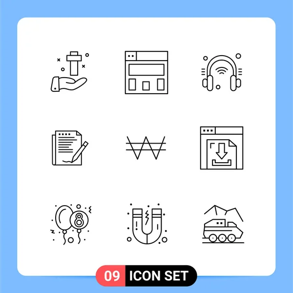 Conjunto Iconos Creativos Universales Simplemente Vector Ilustraciones Para Aplicaciones Web — Archivo Imágenes Vectoriales