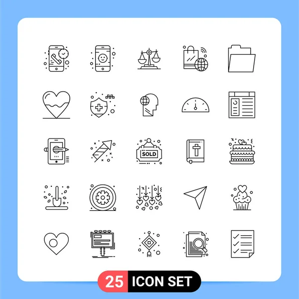 Conjunto Iconos Creativos Universales Simplemente Vector Ilustraciones Para Aplicaciones Web — Vector de stock